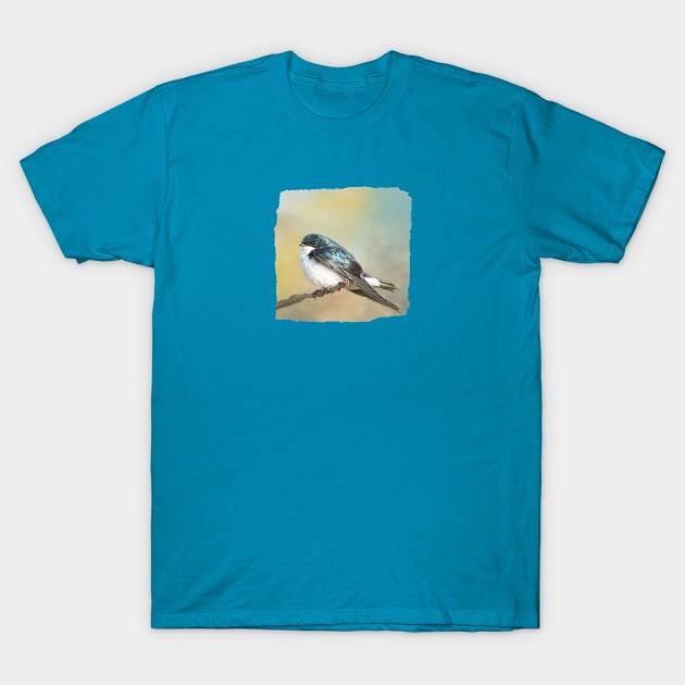 Tree Swallow on Branch 02 T-Shirt by Elisabeth Lucas